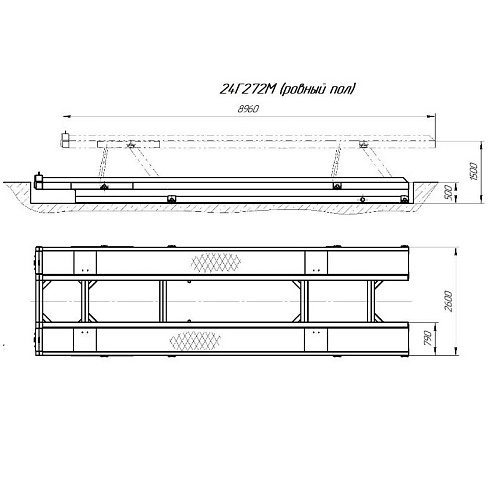 24Г272М подъемник для грузовых автомобилей электрогидравлический заглубляемый, 24 тонны