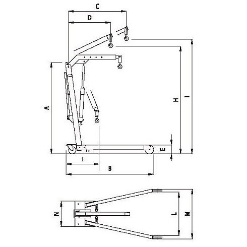 Кран гидравлический гаражный WERTHER W107 (OMA 589)