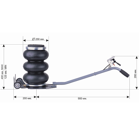 TR-1813 домкрат подкатной пневматический, 2 тонны