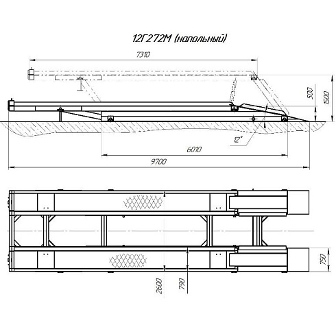 12Г272М подъемник для грузовых автомобилей электрогидравлический, 12 тонн