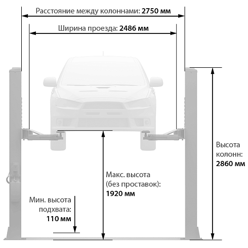 LAUNCH TLT-235SB подъемник двухстоечный электрогидравлический, 3.5 тонны, 220 В