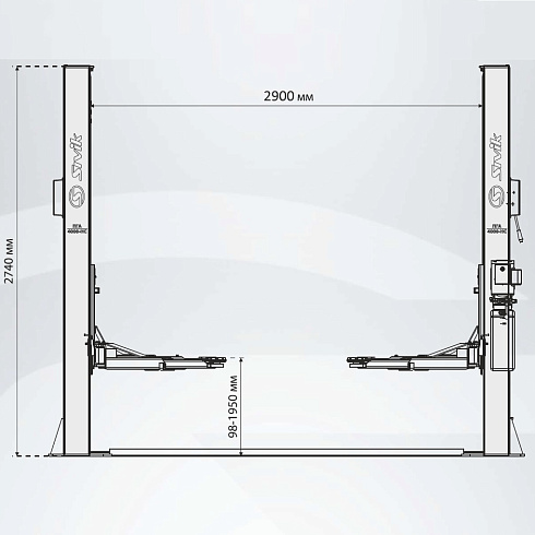 SIVIK ПГА-4000-НС подъемник двухстоечный электрогидравлический, 4 тонны, 220 В