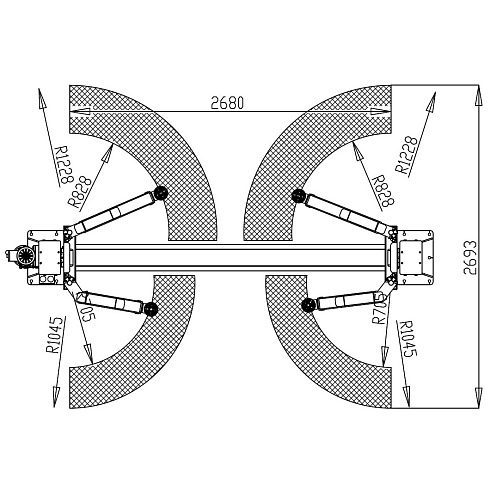 Подъемник двухстоечный электрогидравлический ROSSVIK V2-4LH