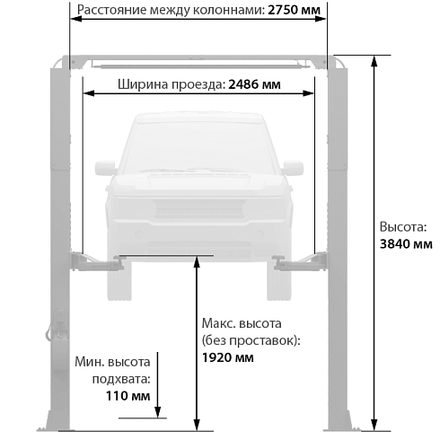 LAUNCH TLT-240SC подъемник двухстоечный электрогидравлический, 4 тонны, 380 В